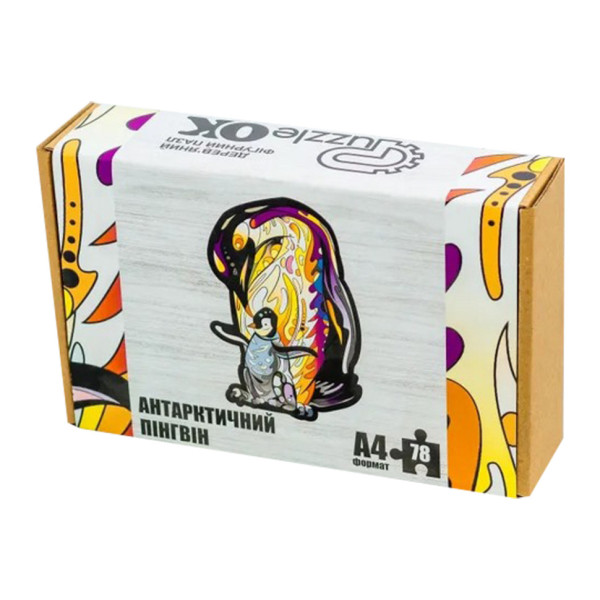Фігурний дерев'яний пазл A4 Антарктичний пінгвін PuzA4-00756, 78 деталей (PuzA4-00756)