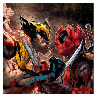 Фігурний пазл з дерева "Дедпул і Росомаха" PZ002-A3W-AC 180-250 деталей, А3 з мішечком і стрічкою (PZ002-A3W-AC)