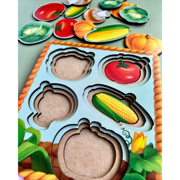 Настільна розвиваюча гра "Кошик з овочами-2" Ubumblebees (ПСФ043) PSF043 сортер-вкладиш (PSF043)