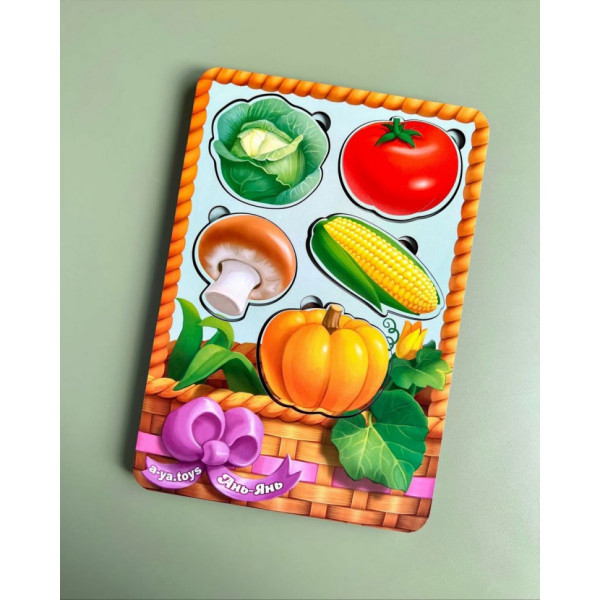 Настільна розвиваюча гра "Кошик з овочами-2" Ubumblebees (ПСФ043) PSF043 сортер-вкладиш (PSF043)