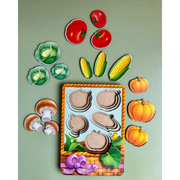 Настільна розвиваюча гра "Кошик з овочами-2" Ubumblebees (ПСФ043) PSF043 сортер-вкладиш (PSF043)