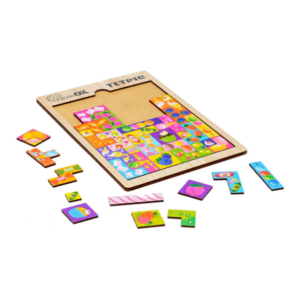 Розвиваюча дерев'яна іграшка "Тетріс Солодощі" Puz-22923 (Puz-22923)