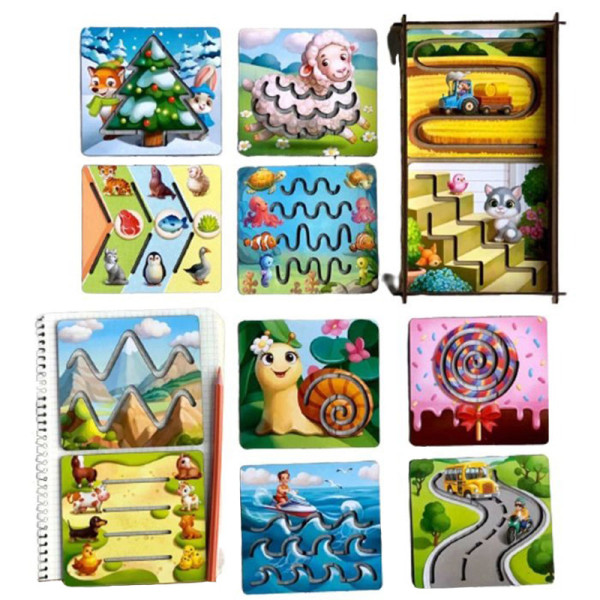 Дерев'яні трафарети для дітей Ubumblebees (ПСФ094) PSF094 маленькі 12 шт (PSF094)