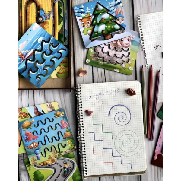 Дерев'яні трафарети для дітей Ubumblebees (ПСФ094) PSF094 маленькі 12 шт (PSF094)