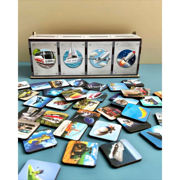 Настільна розвиваюча гра "Види транспорту" Ubumblebees (ПСФ109) PSF109 комодик-сортер (PSF109)