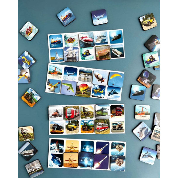 Настільна розвиваюча гра "Види транспорту" Ubumblebees (ПСФ109) PSF109 комодик-сортер (PSF109)