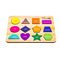 Развивающая деревянная игрушка "Фигуры" Арт-11231, 12 элементов(Арт-11231)