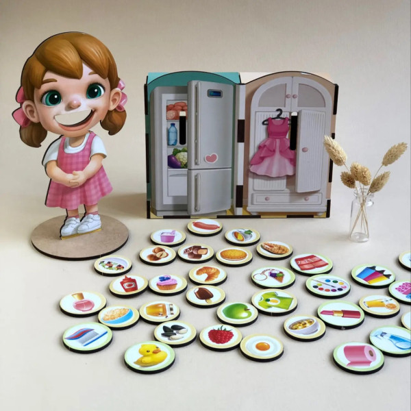 Дерев'яна настільна гра "Їстівне-неїстівне" Ubumblebees (ПСФ091) PSF091 сортер-комодик (PSF091)