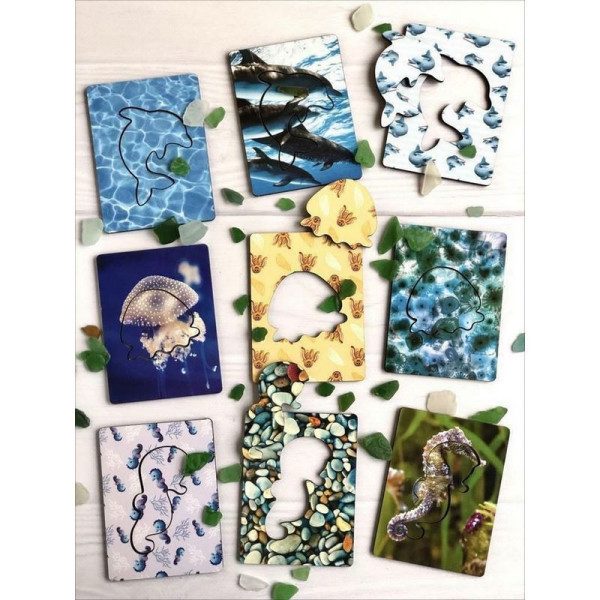 Дерев'яні Дощечки Сегена "Морські жителі" Ubumblebees (ПСФ083) PSF083 з візерунками (PSF083)