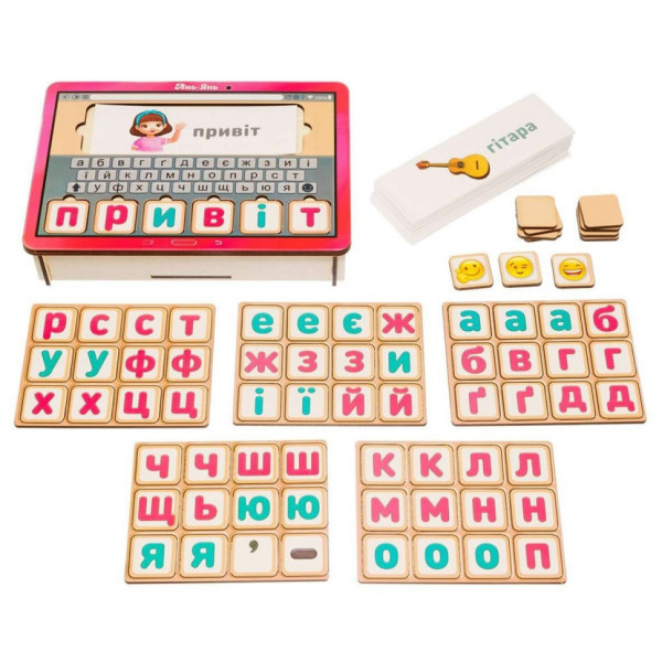 Планшет для дівчаток "Збери слово за картинкою" Ubumblebees (ПСД199-УКР) PSD199-UKR українською мовою (PSD199-UKR)