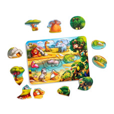 Дерев'яна настільна гра "А де звірі?" Ubumblebees (ПСД175) PSD175 сортер-вкладиш (PSD175)