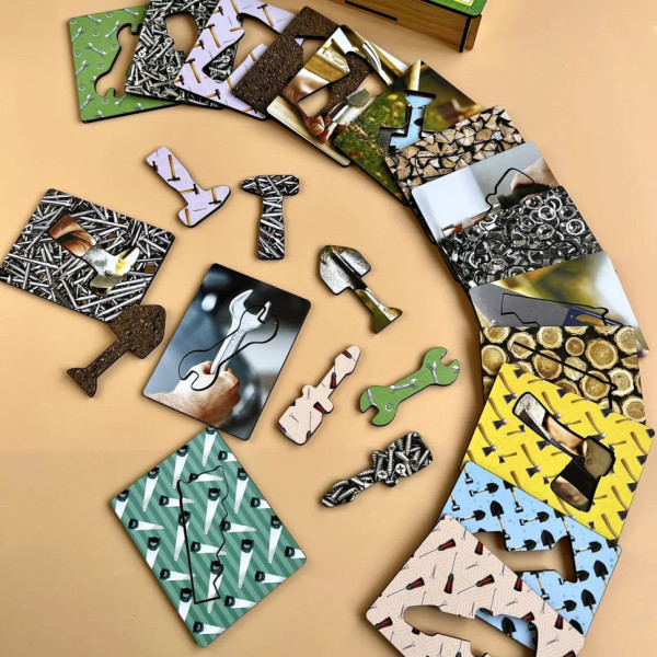 Дерев'яні Дощечки Сегена "Інструменти" Ubumblebees (ПСФ098) PSF098 з візерунками (PSF098)