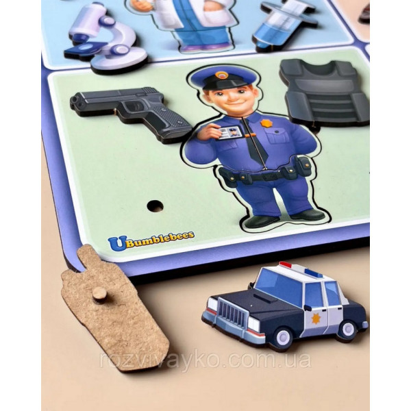 Настільна розвиваюча гра "Професії" Ubumblebees (ПСФ160) PSF160 дерев'яна (PSF160)