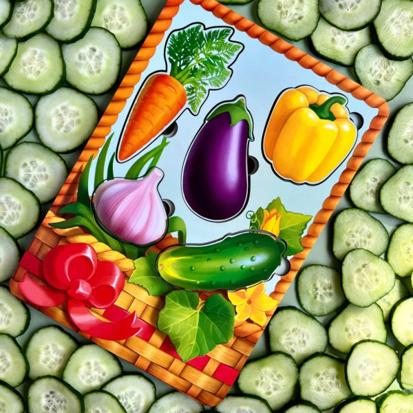 Настільна розвиваюча гра "Кошик з овочами-1" Ubumblebees (ПСФ042) PSF042 сортер-вкладиш (PSF042)