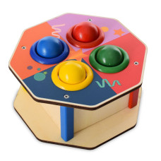 Дерев'яна іграшка стукачка "Шестигранник" MD 1682F, молоток (MD 1682F)