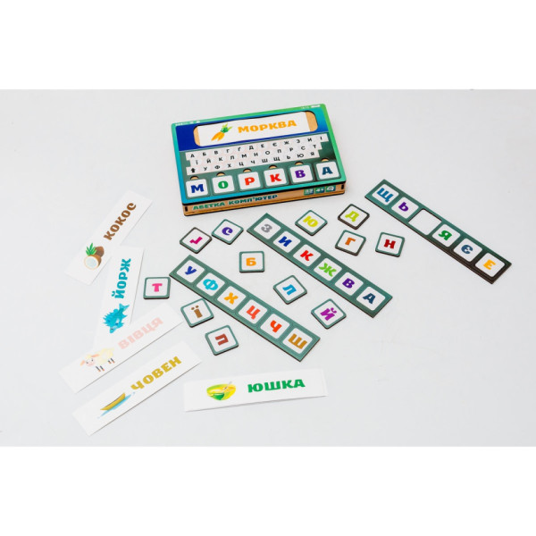 Дерев'яна іграшка-сортер "Абетка комп'ютер" Puz-73913, 32 карточки (Puz-73913)