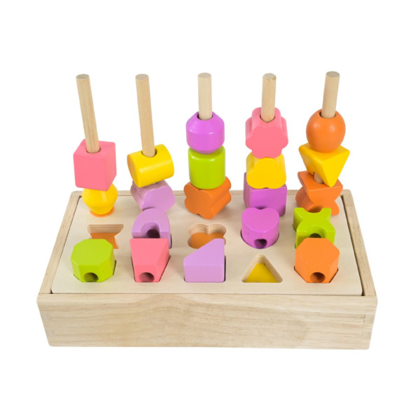 Дитяча дерев’яна іграшка "Пірамідка-сортер" C9407, 8 карток (C9407)