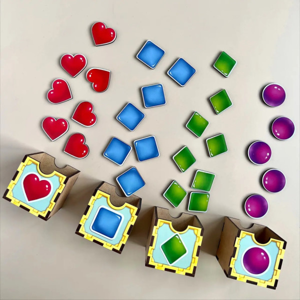 Дерев'яна настільна гра "Фігури" Ubumblebees (ПСД072) PSD072 сортер-комодик (PSD072)