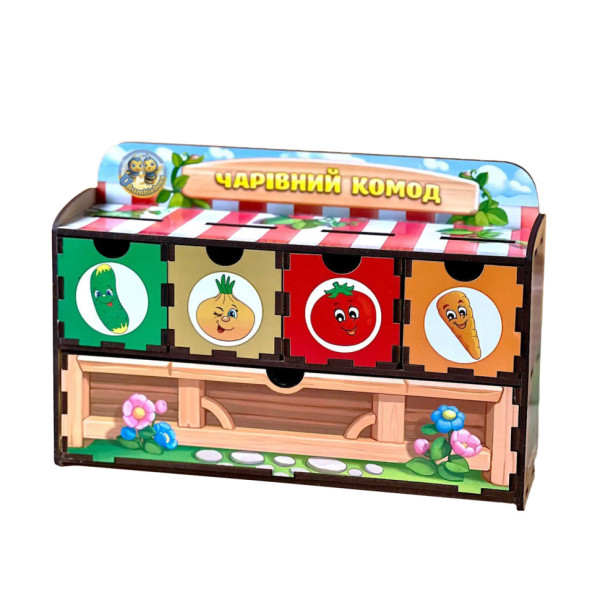 Дерев'яна настільна гра "Овочі -2" Ubumblebees (ПСД008) PSD008 сортер-комодик (PSD008)