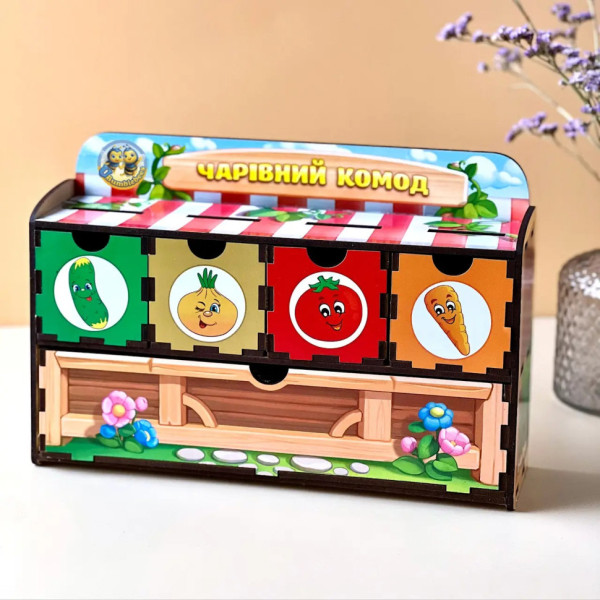 Дерев'яна настільна гра "Овочі -2" Ubumblebees (ПСД008) PSD008 сортер-комодик (PSD008)