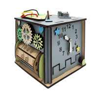 Розвиваюча іграшка Бізикуб Temple Group TG158746 15х15х15 см Сірий (TG158746)