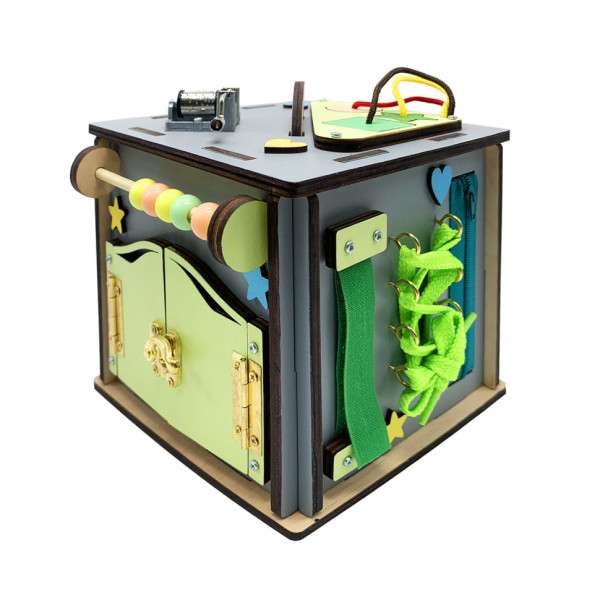 Розвиваюча іграшка Бізикуб Temple Group TG158746 15х15х15 см Сірий (TG158746)