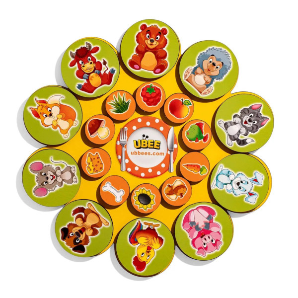 Дерев'яний дитячий сортер "Хто що їсть" (ПСД276) PSD276 на липучках (PSD276)