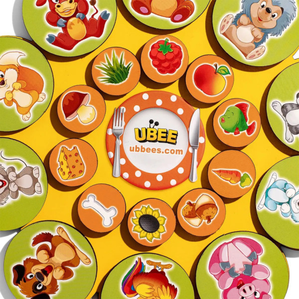 Дерев'яний дитячий сортер "Хто що їсть" (ПСД276) PSD276 на липучках (PSD276)