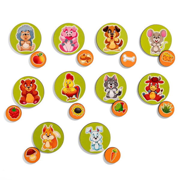 Дерев'яний дитячий сортер "Хто що їсть" (ПСД276) PSD276 на липучках (PSD276)