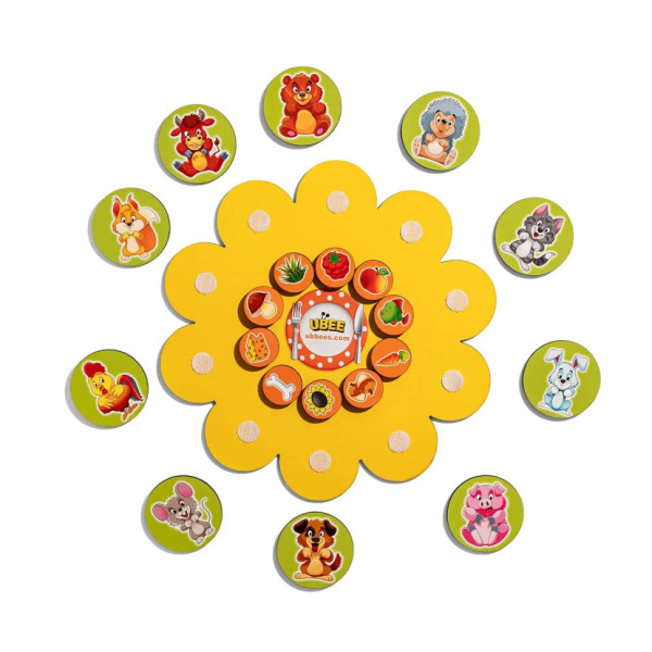 Дерев'яний дитячий сортер "Хто що їсть" (ПСД276) PSD276 на липучках (PSD276)