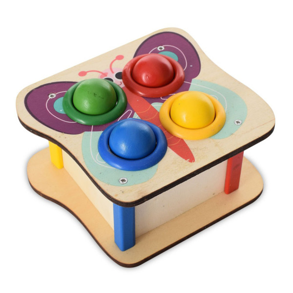 Дерев'яна іграшка стукачка "Метелик" MD 1682E, молоток (MD 1682E)