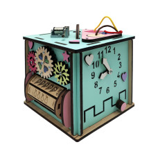 Розвиваюча іграшка Бізикуб Temple Group TG286478 15х15х15 см Бірюзовий (TG286478)