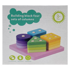 Дитяча дерев'яна іграшка "Пирамидка-Геометричні фігури" C15023 (C15023)