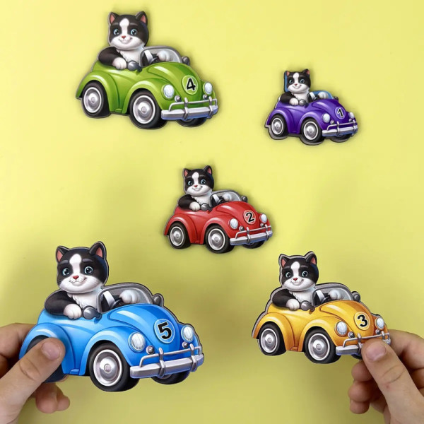 Дерев'яний дитячий сортер "Гонщики більше - менше" (ПСД298) PSD298 (PSD298)