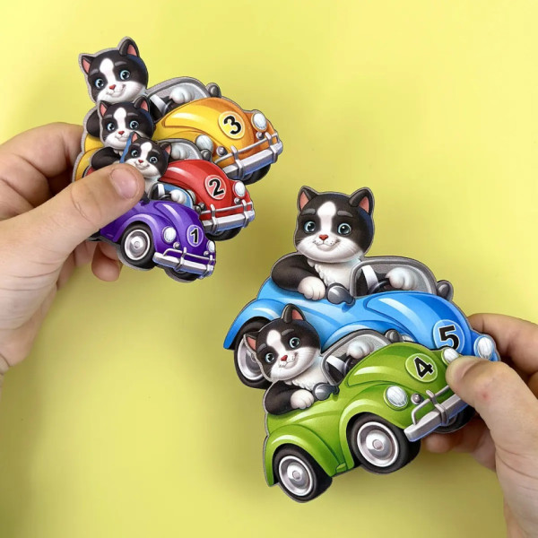 Дерев'яний дитячий сортер "Гонщики більше - менше" (ПСД298) PSD298 (PSD298)