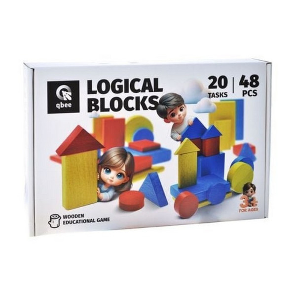Дерев'яна розвиваюча гра "Логічні блоки Дьенеша" QB700-006, 48 елементів  (QB700-006)