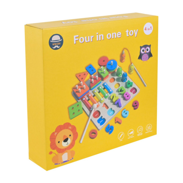 Дитяча дерев’яна іграшка "4 в 1" C9404 рибалка, ксилофон (C9404)