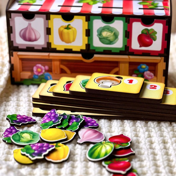 Дерев'яна настільна гра "Рахунок -1" Ubumblebees (ПСД069) PSD069 сортер-комодик (PSD069)