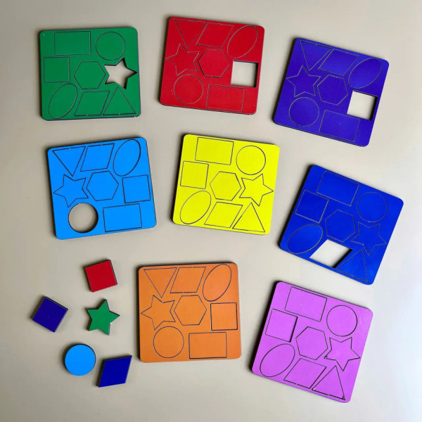 Дерев'яний сортер "Барабан" Ubumblebees (ПСФ135) PSF135 геометричні фігури (PSF135)