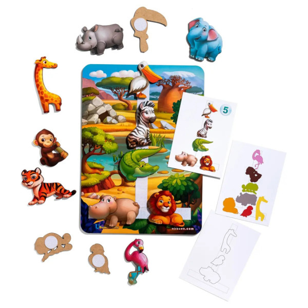 Дерев'яна настільна гра "Повтори за схемою - Африка" Ubumblebees (ПСД178) PSD178 на липучках (PSD178)