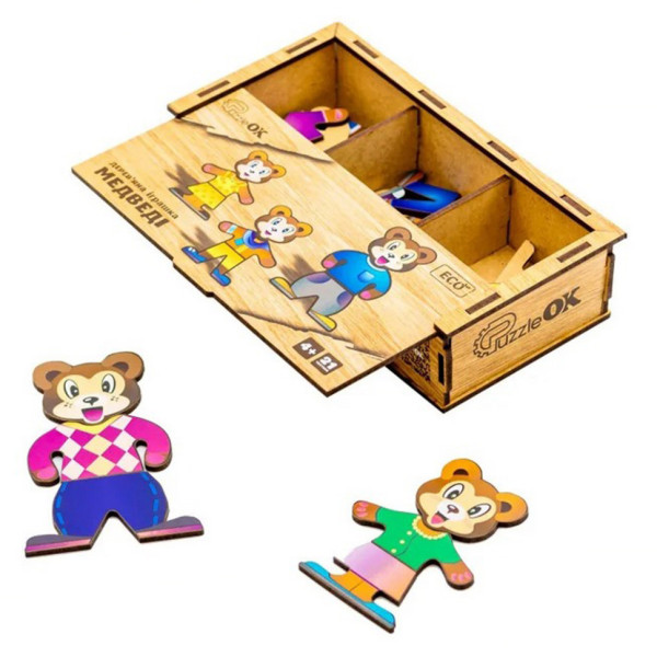 Дерев'яна настільна гра Ведмедики Puz-12141 (Puz-12141)