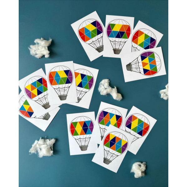 Дерев'яна мозаїка "Слоненя на повітряній кулі" Ubumblebees (ПСД197) PSD197 трикутники (PSD197)