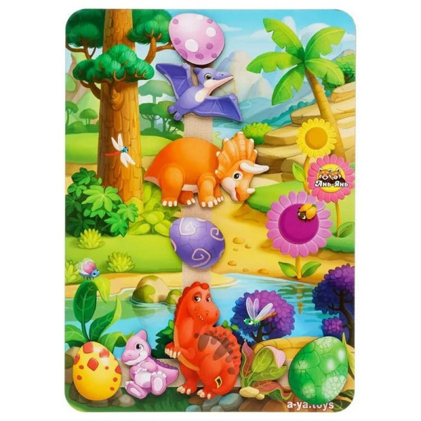 Дерев'яна настільна гра "Долина динозаврів" Ubumblebees (ПСФ038) PSF038 на липучках (PSF038)