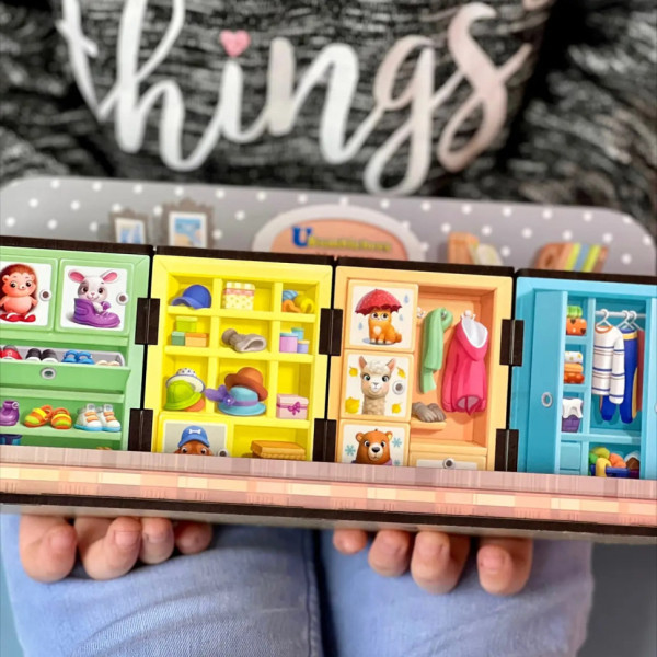 Дерев'яна настільна гра "Шафи з одягом" Ubumblebees (ПСД061) PSD061 сортер-комодик (PSD061)