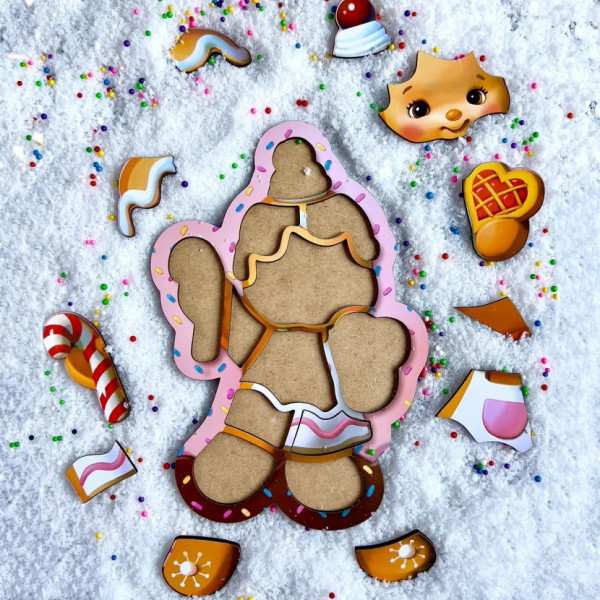 Дерев'яний пазл-вкладиш "Новорічне печиво" (ПСФ149) PSF149 (PSF149)