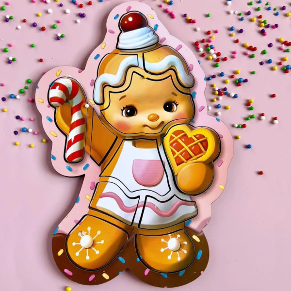 Дерев'яний пазл-вкладиш "Новорічне печиво" (ПСФ149) PSF149 (PSF149)