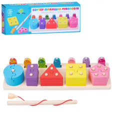 Дерев'яна іграшка Геометрика MD 0824 фігури, риболовля (MD 0824)