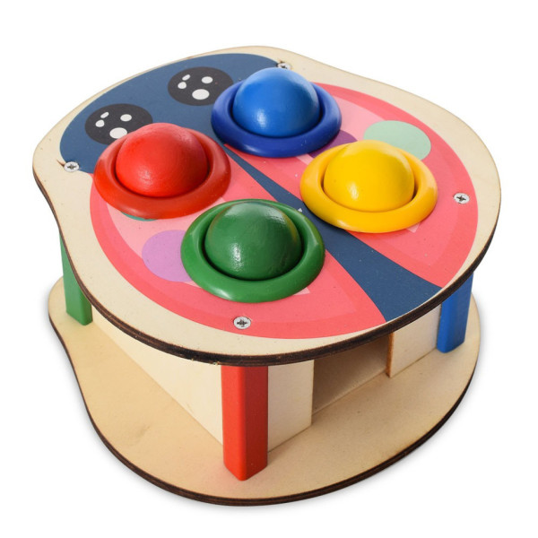 Дерев'яна іграшка стукачка "Жук" MD 1682C, молоток (MD 1682C)