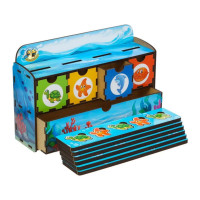 Деревянная настольная игра "Морские жители-2" Ubumblebees (ПСД004) PSD004 сортер-комодик(PSD004)