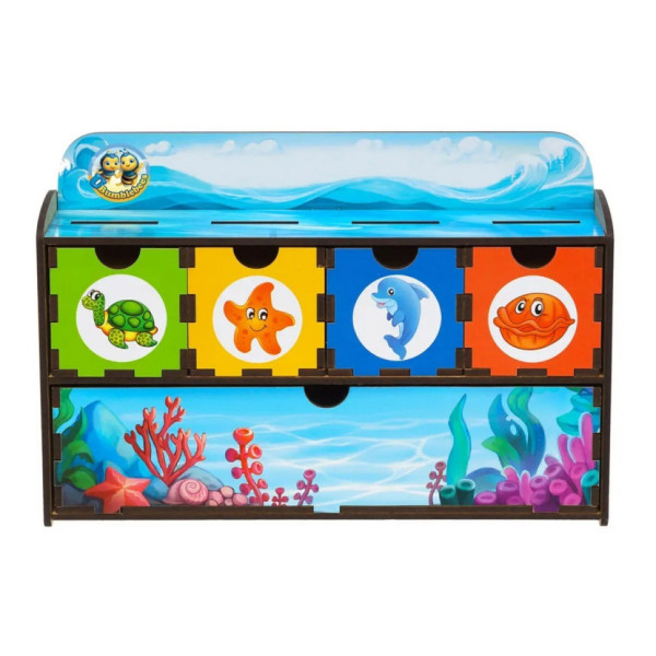 Дерев'яна настільна гра "Морські жителі-2" Ubumblebees (ПСД004) PSD004 сортер-комодик (PSD004)